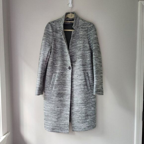 KENNETH COLE Long Coat | Stand Collar | Single Button | Fly Away Style | Small - Picture 1 of 8